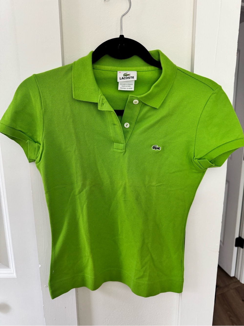 Lacoste Women's Lime Green Short Sleeve Polo